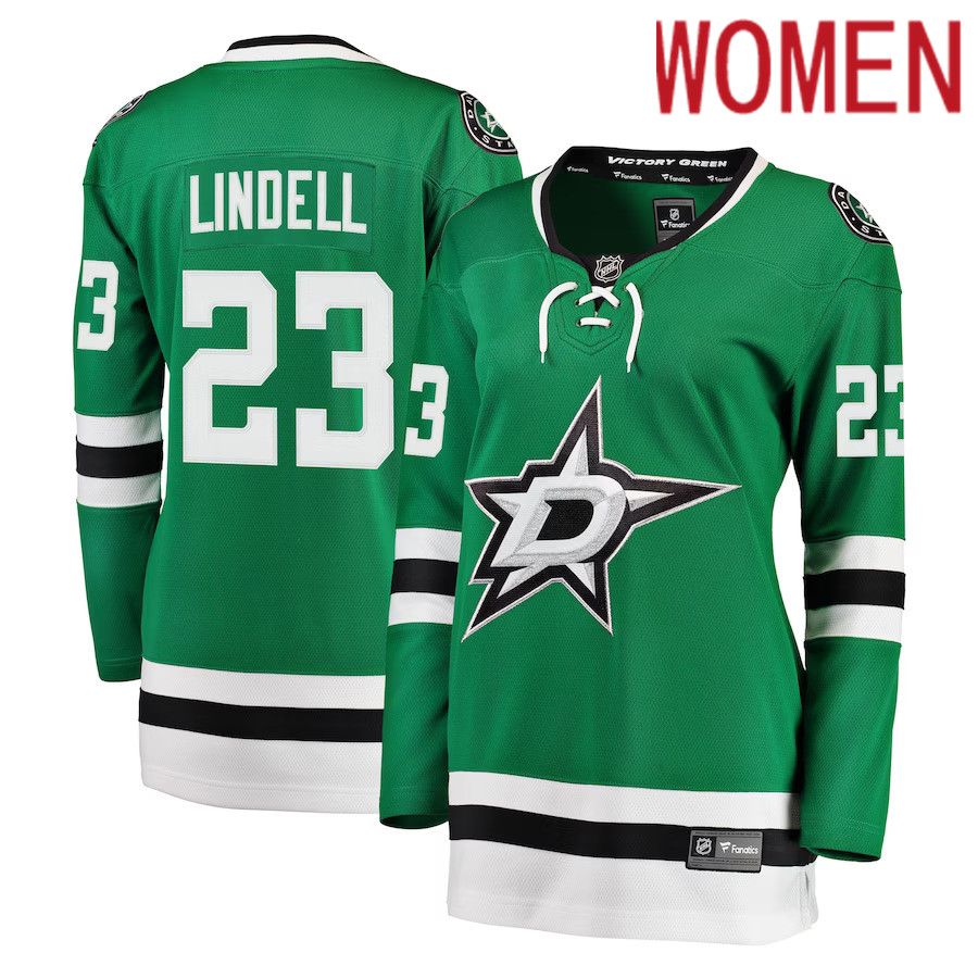Women Dallas Stars #23 Esa Lindell Fanatics Branded Kelly Green Breakaway Player NHL Jersey->women nhl jersey->Women Jersey